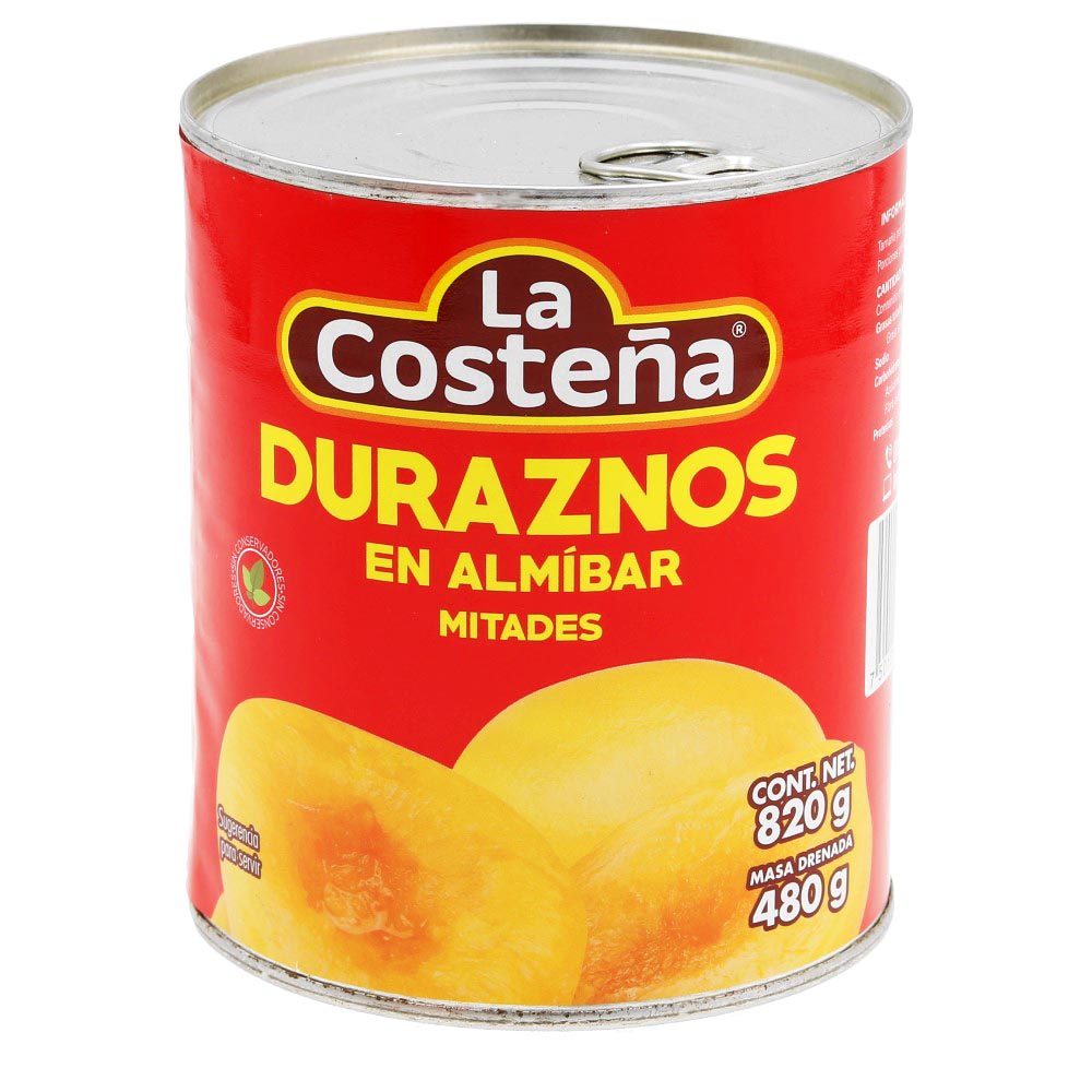 DURAZNO MITADES EN ALMIBAR 820GM